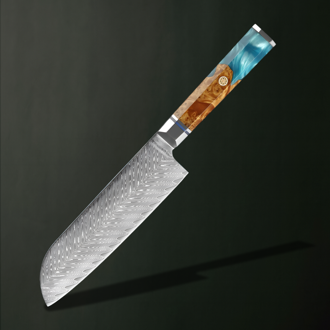 Shinrai 67 Layer Japanese Damascus with Burlwood + Acrylic - Individual Knives