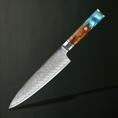 Shinrai 67 Layer Japanese Damascus with Burlwood + Acrylic - Individual Knives