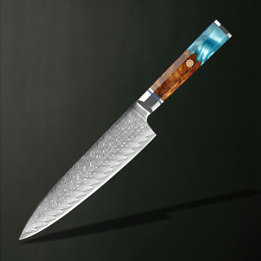Shinrai 67 Layer Japanese Damascus with Burlwood + Acrylic - Individual Knives