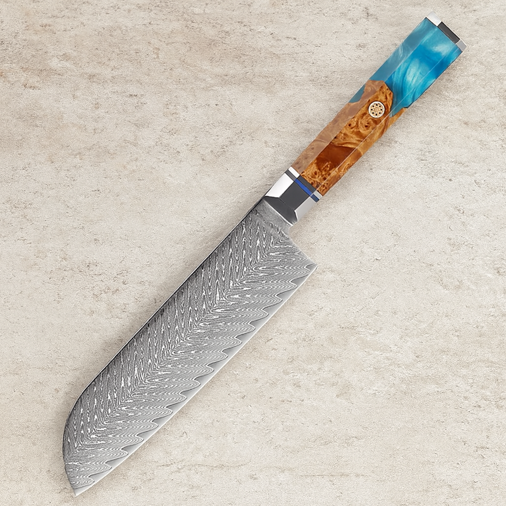 Shinrai 67 Layer Japanese Damascus with Burlwood + Acrylic - Individual Knives