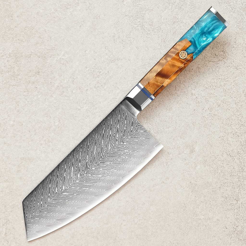 Shinrai 67 Layer Japanese Damascus with Burlwood + Acrylic - Individual Knives