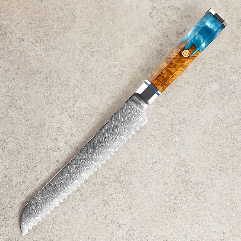Shinrai 67 Layer Japanese Damascus with Burlwood + Acrylic - Individual Knives