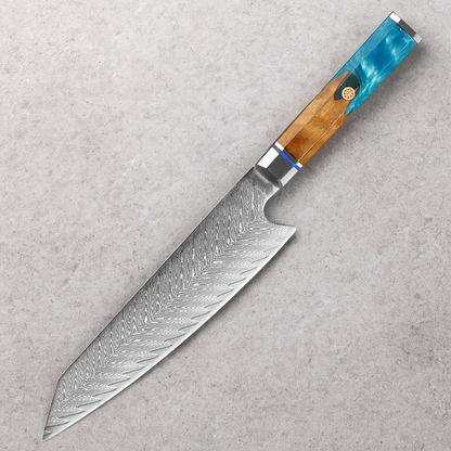 Shinrai 67 Layer Japanese Damascus with Burlwood + Acrylic - Individual Knives