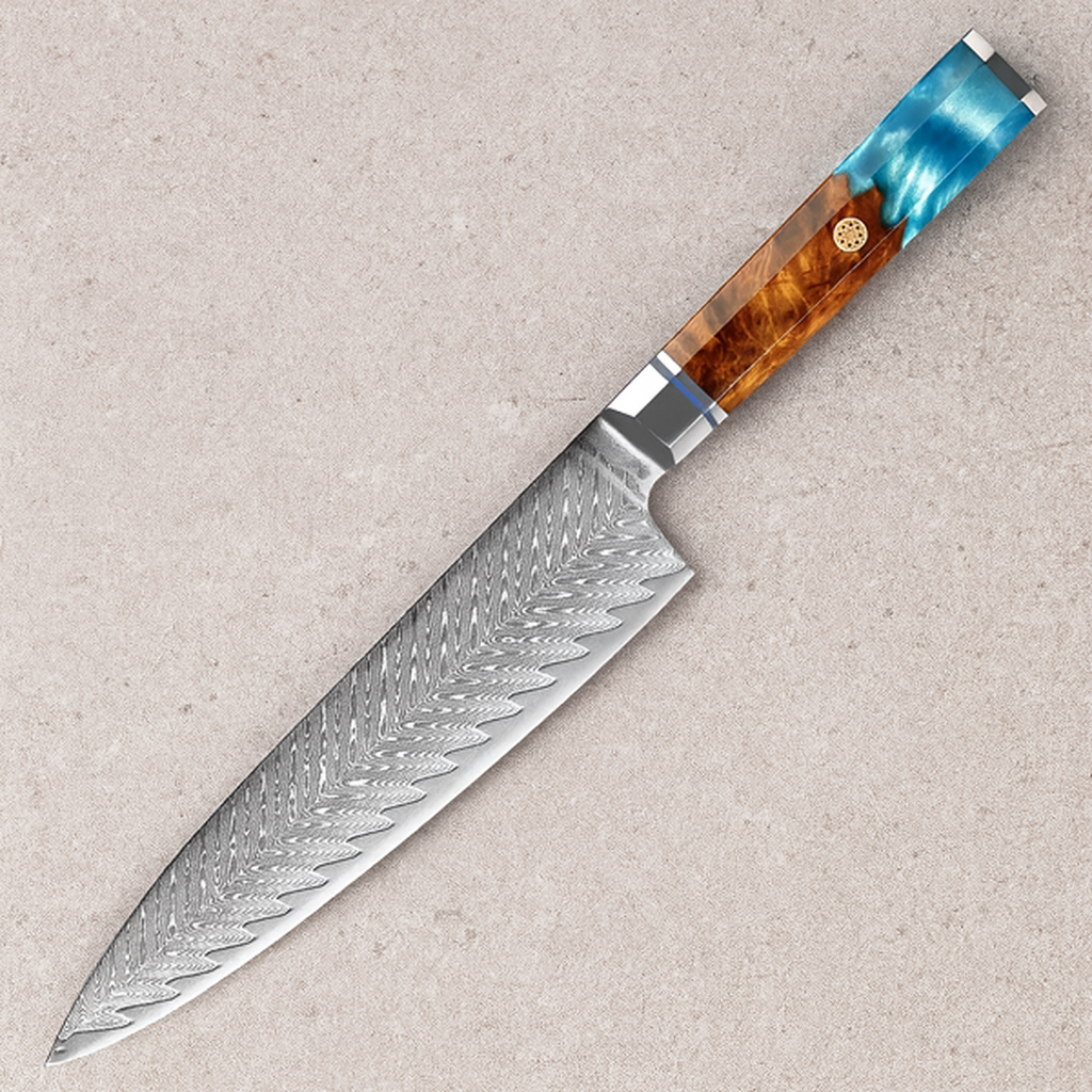 Shinrai 67 Layer Japanese Damascus with Burlwood + Acrylic - Individual Knives