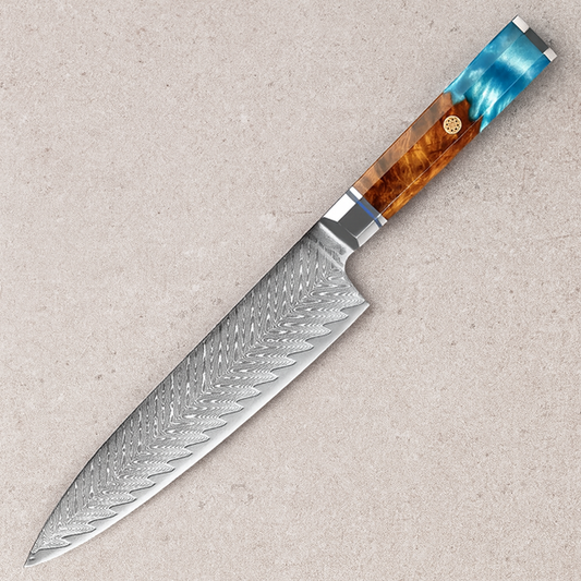 Shinrai 67 Layer Japanese Damascus with Burlwood + Acrylic - Individual Knives
